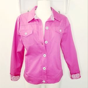 Island Republic Vintage Hot Pink Long Sleeve Cotton Blend Jacket 6